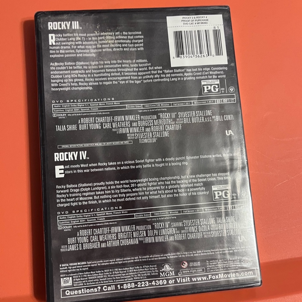 Sylvester Stallone Rocky III & Rocky IV - Black, Red - Picture 2 of 2